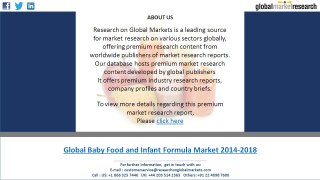 Global Baby Food and Infant Formula Market 2014-2018