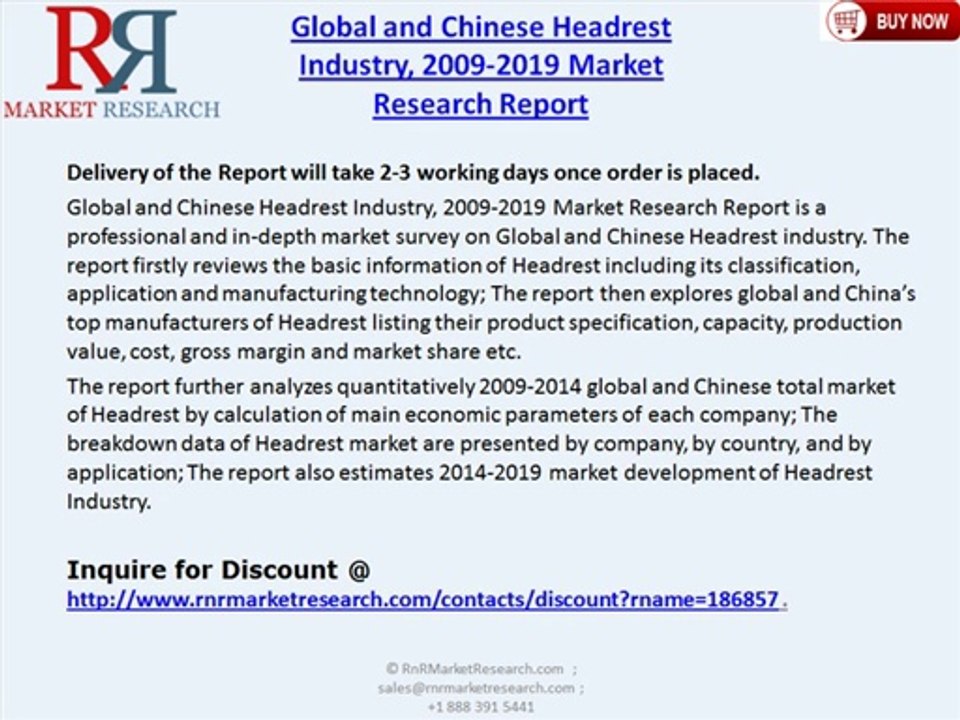 Global and Chinese Headrest Industry 2019 Research Report