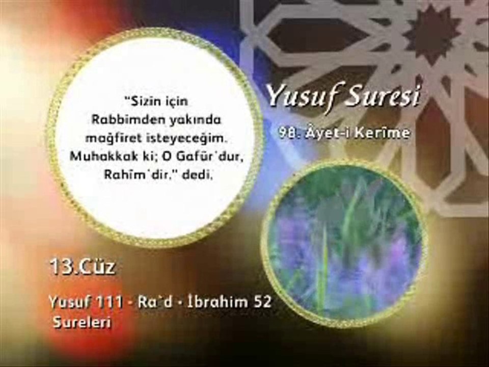 13. cüz 1. bölüm Kur'an-ı Kerim Hatim ve Meal okyay dernegi