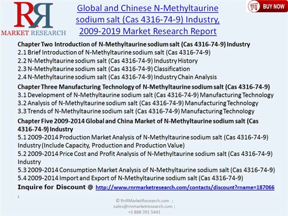 Global and Chinese N-Methyltaurine sodium salt Industry (Cas 4316-74-9) 2019
