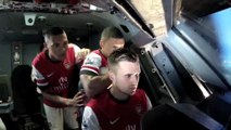 Carl Jenkinson crashes Emirates plane with The Ox and Gibbs