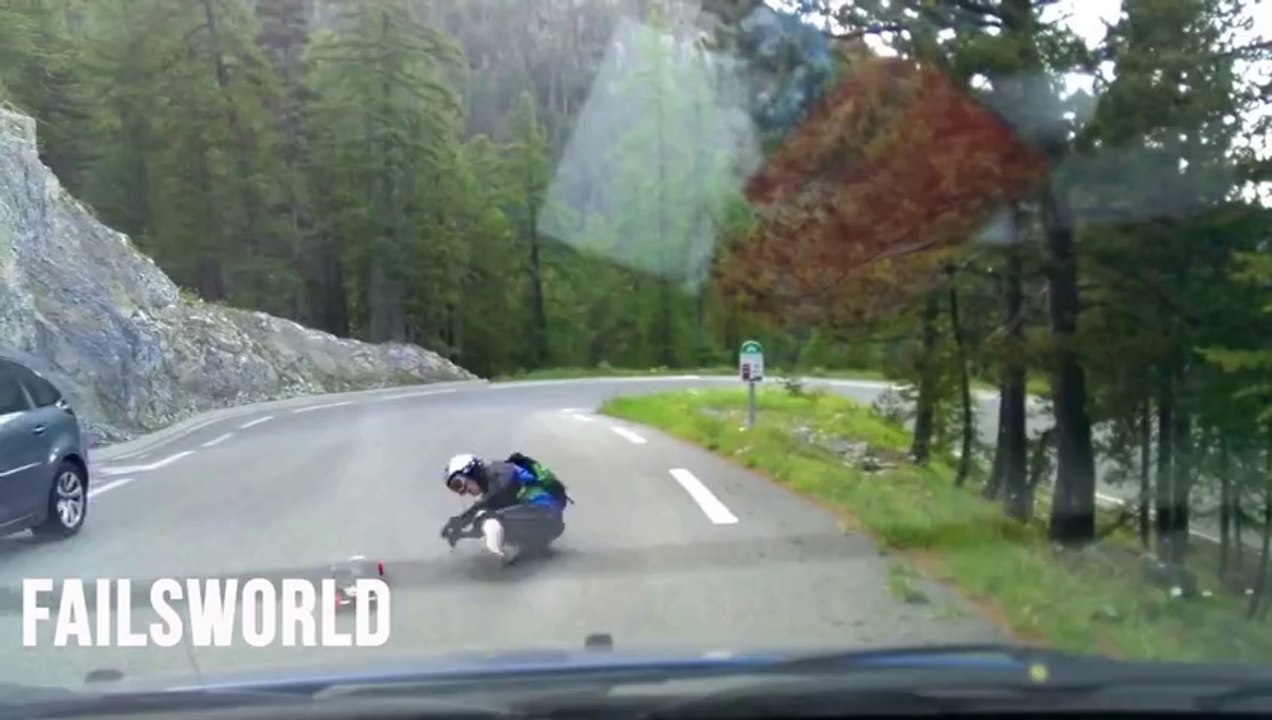 Longboarder Ride Mistake __ Failsworld