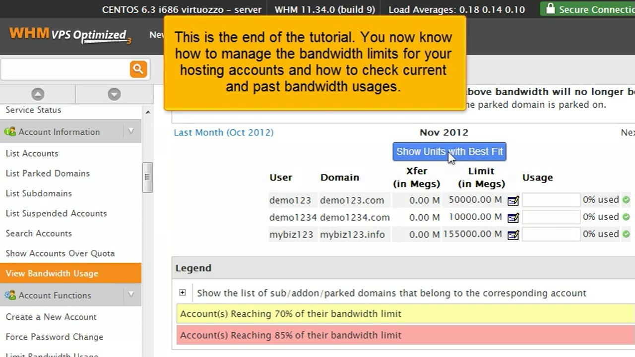 How to limit bandwidth usage in WHM