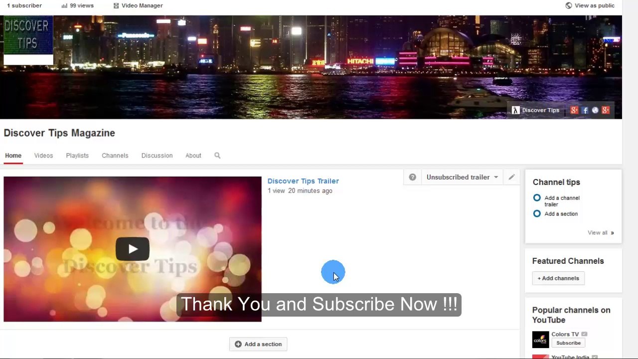 How to Add Trailer to Your Youtube Channel