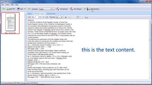 extract text content from image file by using A-PDF OCR