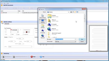 Add specified page number to PDF pages