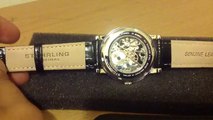 Stuhrling Original Men's 458G.33152SET Classic Delphi Mechanical Skeleton Silver Dial Watch Set