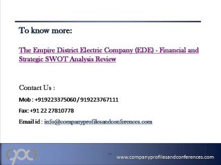 The Empire District Electric Company (EDE) - Financial and Strat