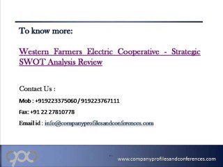 Western Farmers Electric Cooperative - Strategic SWOT Analysis R