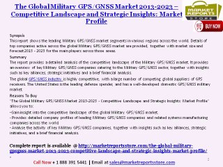 Worldwide Military GPS-GNSS Industry Forecast to 2023 by Size, Share, Trends and Growth
