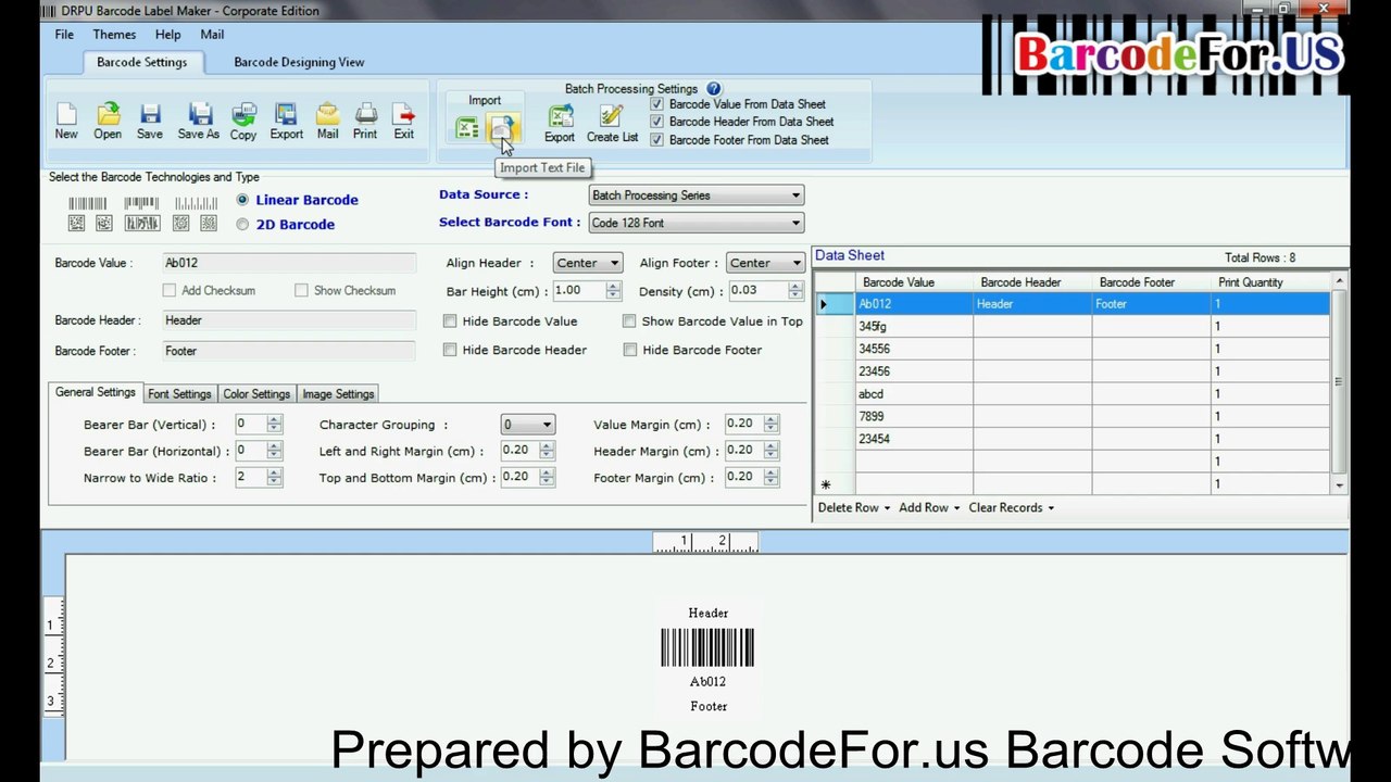 Batch processing and excel feature of DRPU barcode software