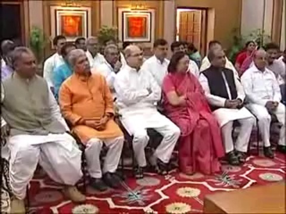 Prime Minister Narendra Modi meets BJP MPs from Madhya Pradesh