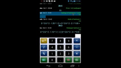 Calc'1 : Instructions for use (Androïd calculator) - CN