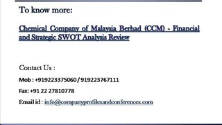 Chemical Company of Malaysia Berhad (CCM)