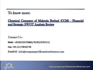 Chemical Company of Malaysia Berhad (CCM)