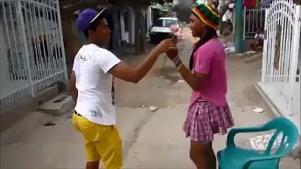 girl fight  with boy