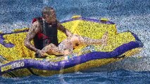Shirtless Chris Brown sports a heavier frame as he enjoys water sports during holiday in St. Tropez