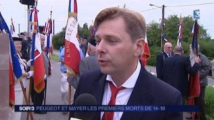Centenaire de 14-18 : hommage à Peugeot et Mayer, les premiers morts de la guerre