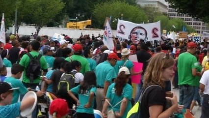 "Whose streets? Our streets!" chant pro-immigration advocates in D.C.