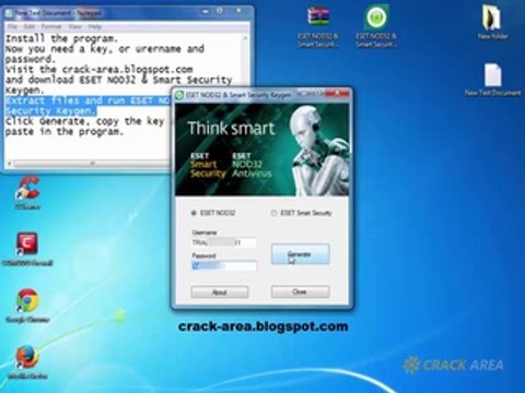 ESET NOD32 Antivirus username and password