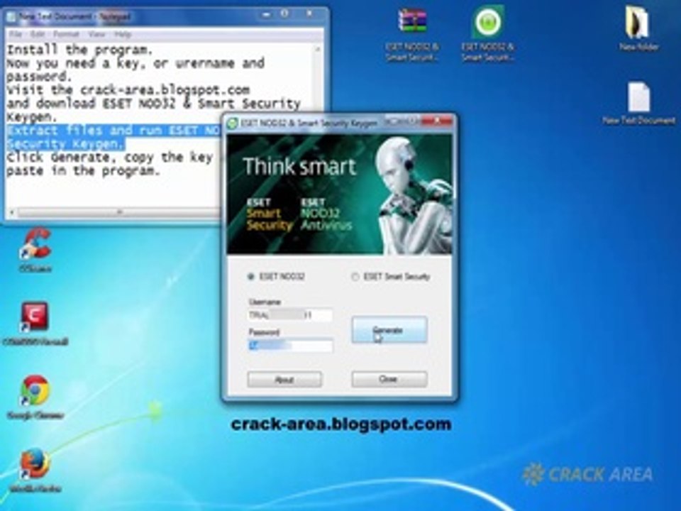 ESET NOD32 Antivirus username and password