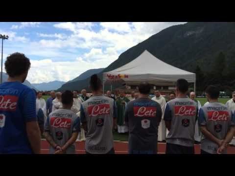 Dimaro (TN) - Il Cardinale Crescenzio Sepe benedice il Napoli (28.07.14)