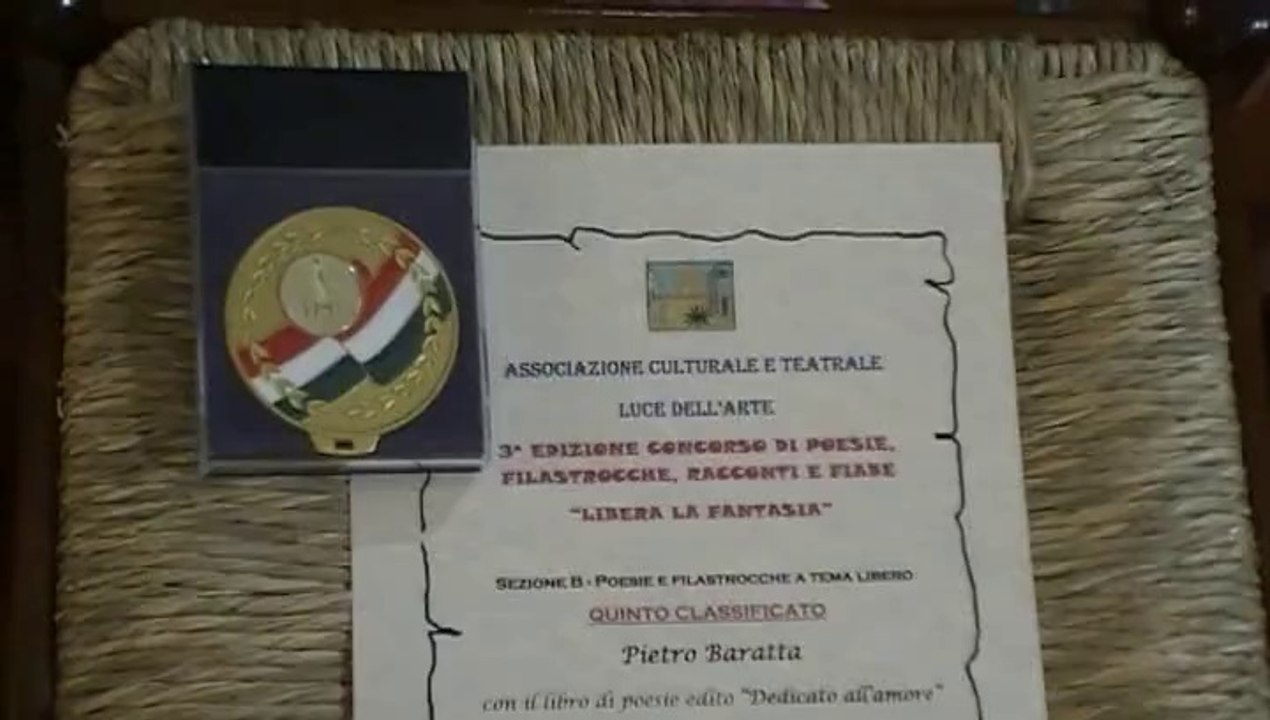 Cerimonia di premiazione - III° Ed. Concorso “Libera La Fantasia” – 5°classificato Pietro Baratta