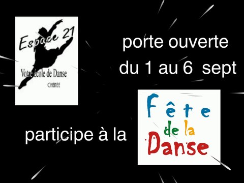 Il y aura la Fête de la Danse à Chénée (liège) dans l'école Espace 21 et des portes ouvertes du 1 au 6 septembre 2014