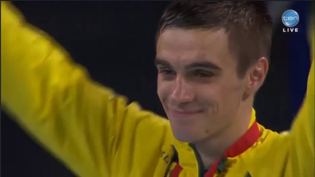 Andrew Moloney - Medal Ceremony - Glasgow 2014 Commonwealth Games