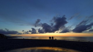 Timelapse crépuscule plage Dieppe 02-08-2014