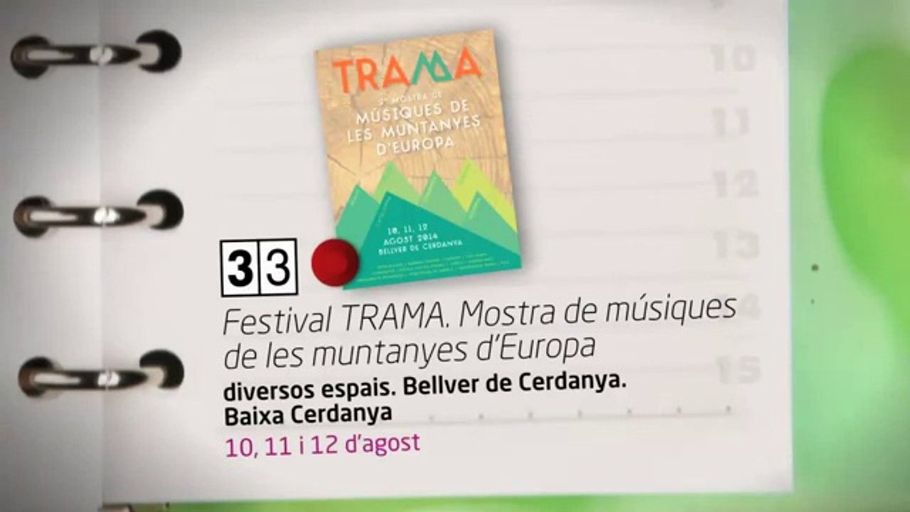 TV3 - 33 recomana - Festival TRAMA. Mostra de músiques de les muntanyes d'Europa. Diversos espais.