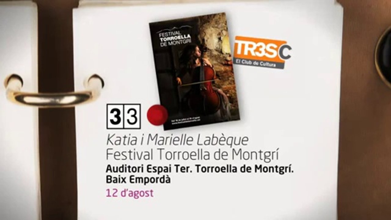 TV3 - 33 recomana - Katia & Marielle Labèque. Festival de Torroella de Montgrí. Auditori Espai Te