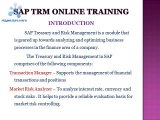sap treasury and risk management (TRM) online training