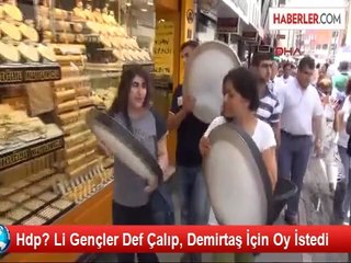 HDP'li Gençler Def Çalıp, Demirtaş İçin Oy İstedi