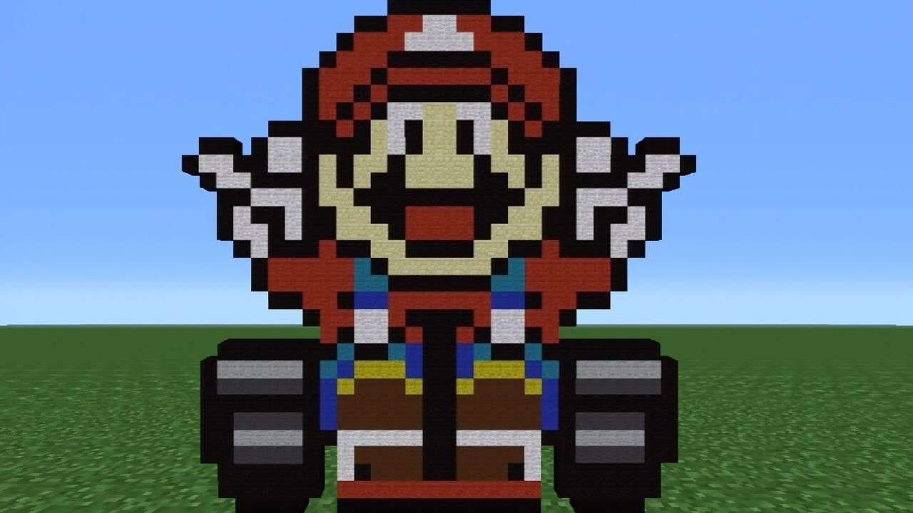 Minecraft Tutorial: How To Make Mario (Mario Kart)