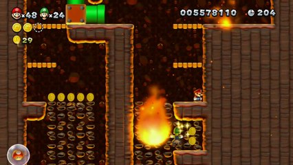 New Super Mario Bros. U - Château de Peach - 8-4 : Falaise ardente