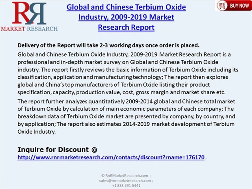 Global and Chinese Terbium Oxide Industry 2019