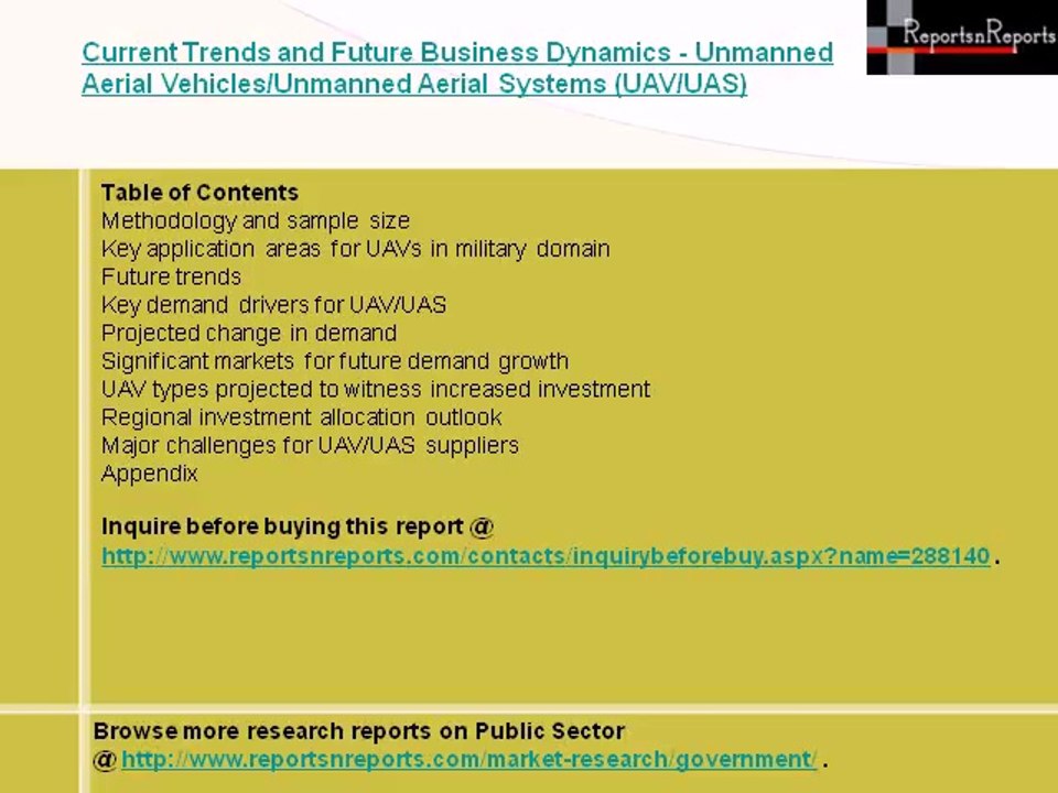 Current Trends and Future Business Dynamics of Unmanned Aerial Vehicles/Unmanned Aerial System