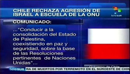 Chile condena ataque israelí a escuela de la ONU