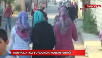Konya'da kız yurdunda yangın paniği