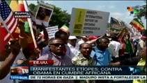 Etíopes se manifiestan en Washington contra cumbre EEUU-África