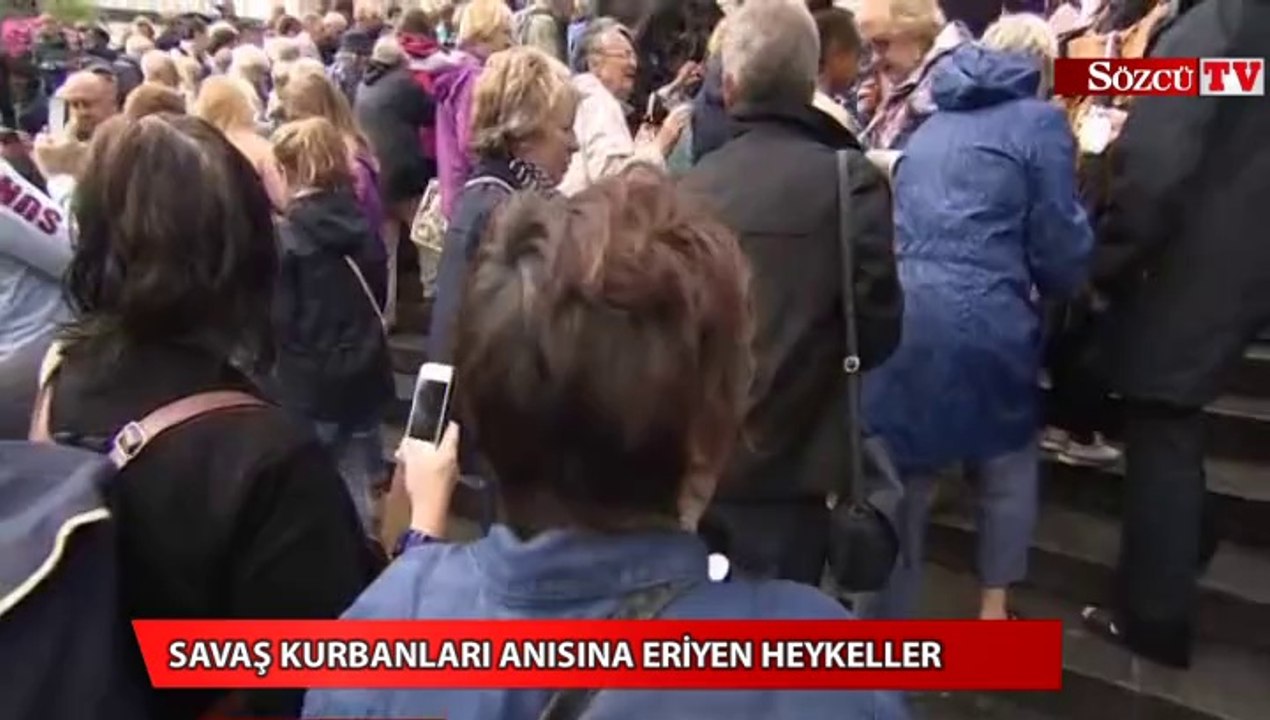 Savaş kurbanları anısına eriyen heykeller