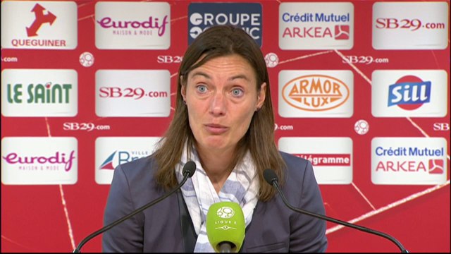 Conférence de presse Stade Brestois 29 - Clermont Foot (2-1) : Alex DUPONT (SB29) - Corinne DIACRE (CF63) - 2014/2015