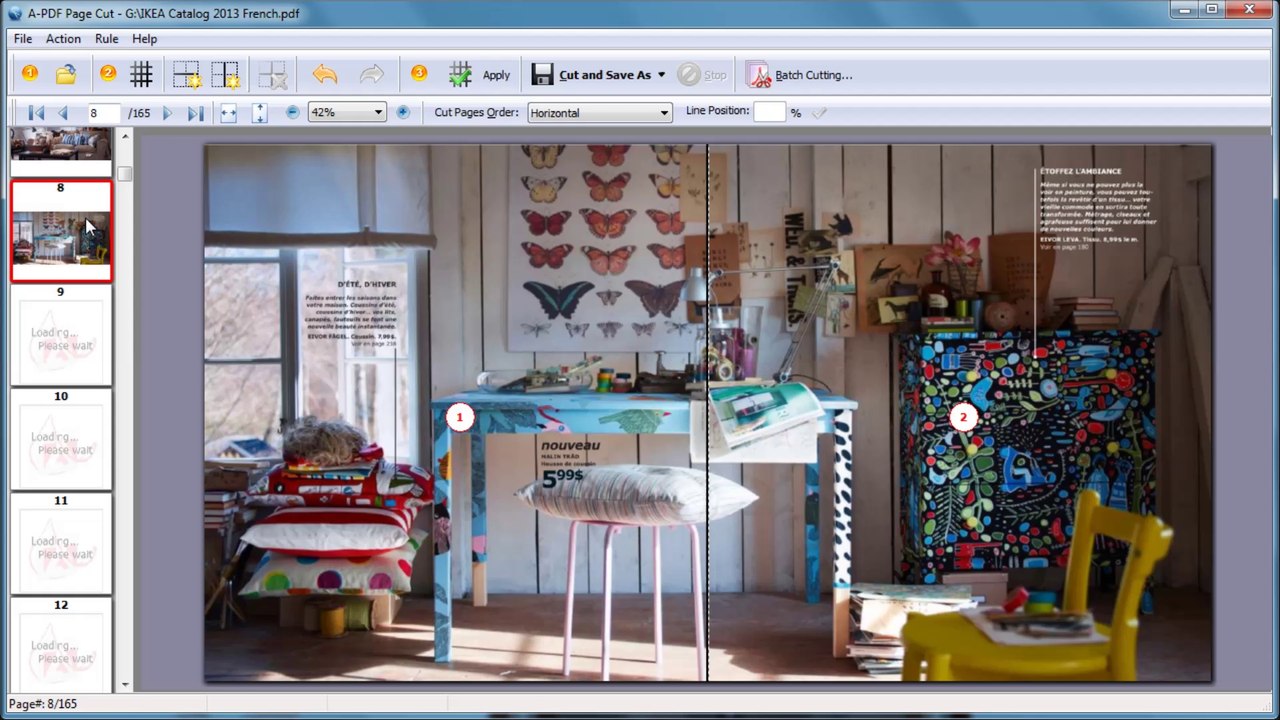 Cut PDF page to multiple pages by using A-PDF Page Cut