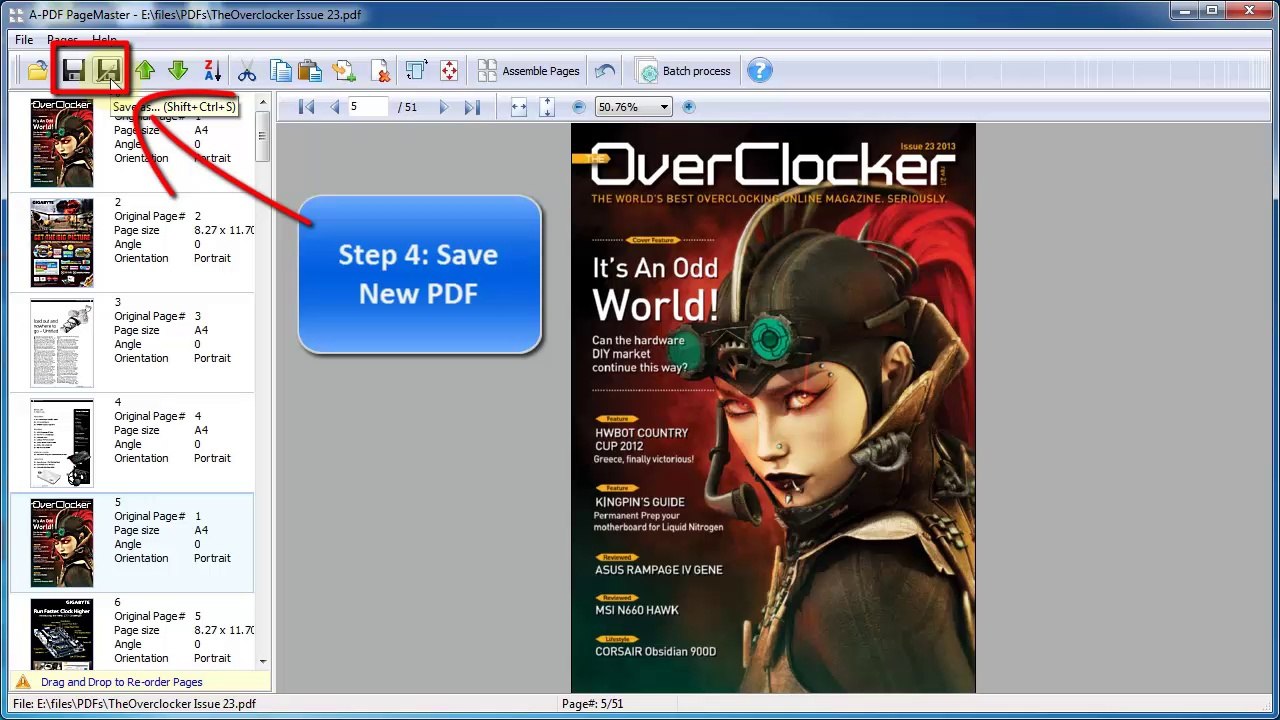 Is there any software that can cut or copy and paste PDF pages within a PDF file quickly