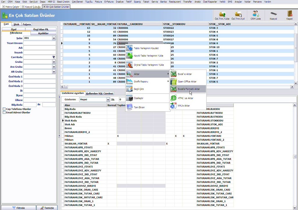 WOLVOX ERP CRM Raporlar