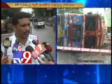 LPG tanker overturns at Vizianagaram