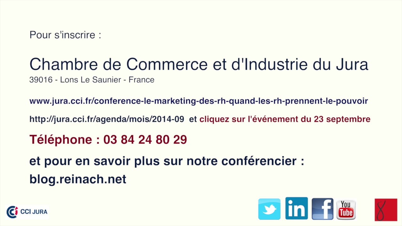 CCI DU JURA - CONFERENCE - LE MARKETING DES RH