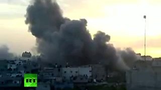 Video Massive explosion as Israel airstrikes Gaza
