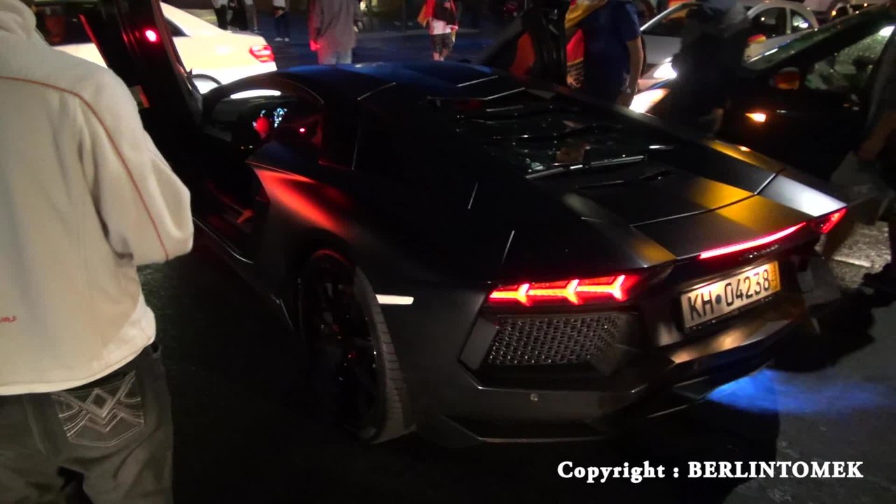 Lamborghini Aventador shooting exhaust flames